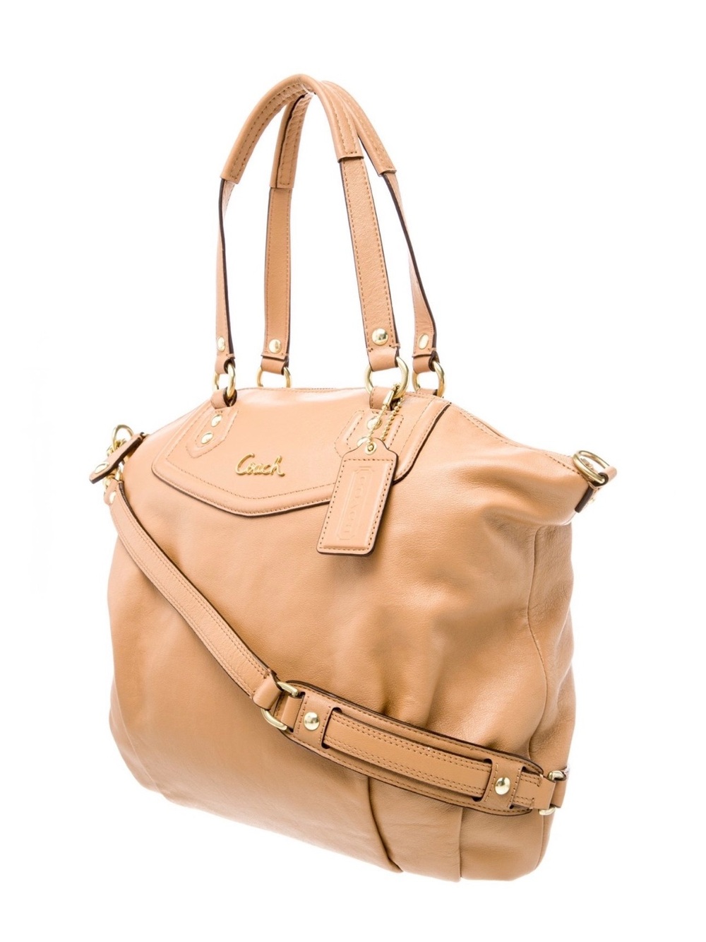 Coach Leather Shoulder Bag with two way strap & coach dust bag